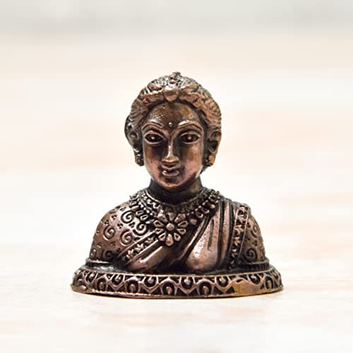 Copper Idols India Handmade Copper Gowri Idol | 1.5 Inches | Patina Antique Finish | 1 Piece
