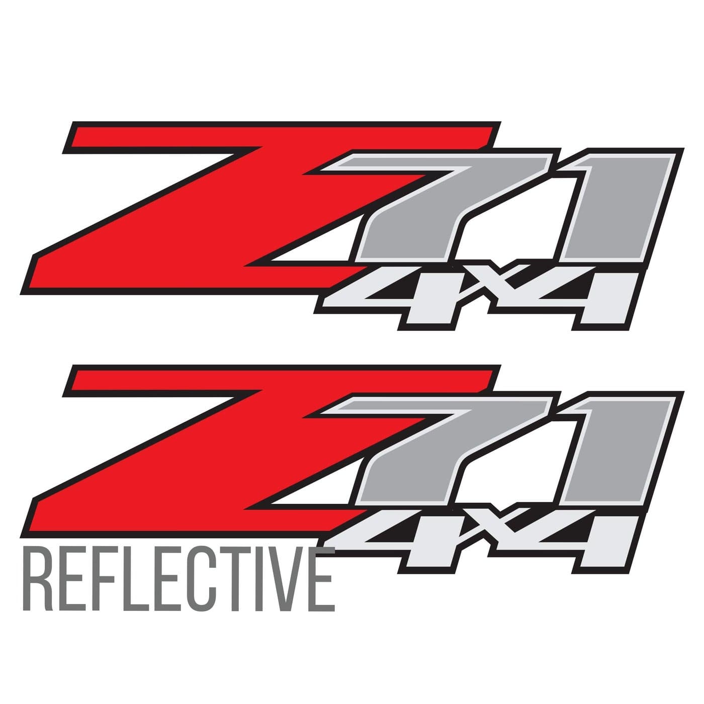 z71 4x4 Decals Reflective for Silverado Z71 1500 2500 Gmc Sierra Suburban Stickers 2 Pack