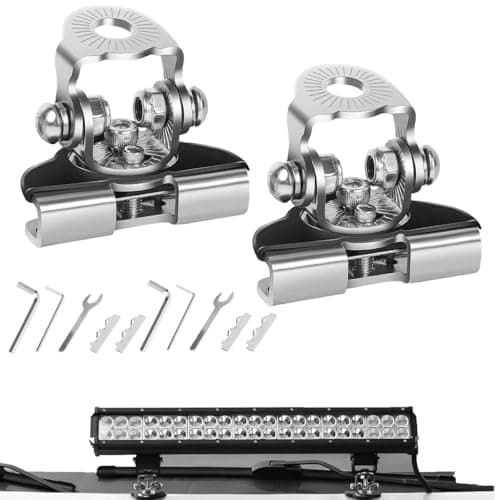 STHIRA®1 Pair Off-Road Vehicle Hood LED Light Mounting Brackets, Stainless Steel LED Pod Light Hood Mount for Trucks, SUVs, 4x4, Jeep, Off-Road Driving Lights Accessories