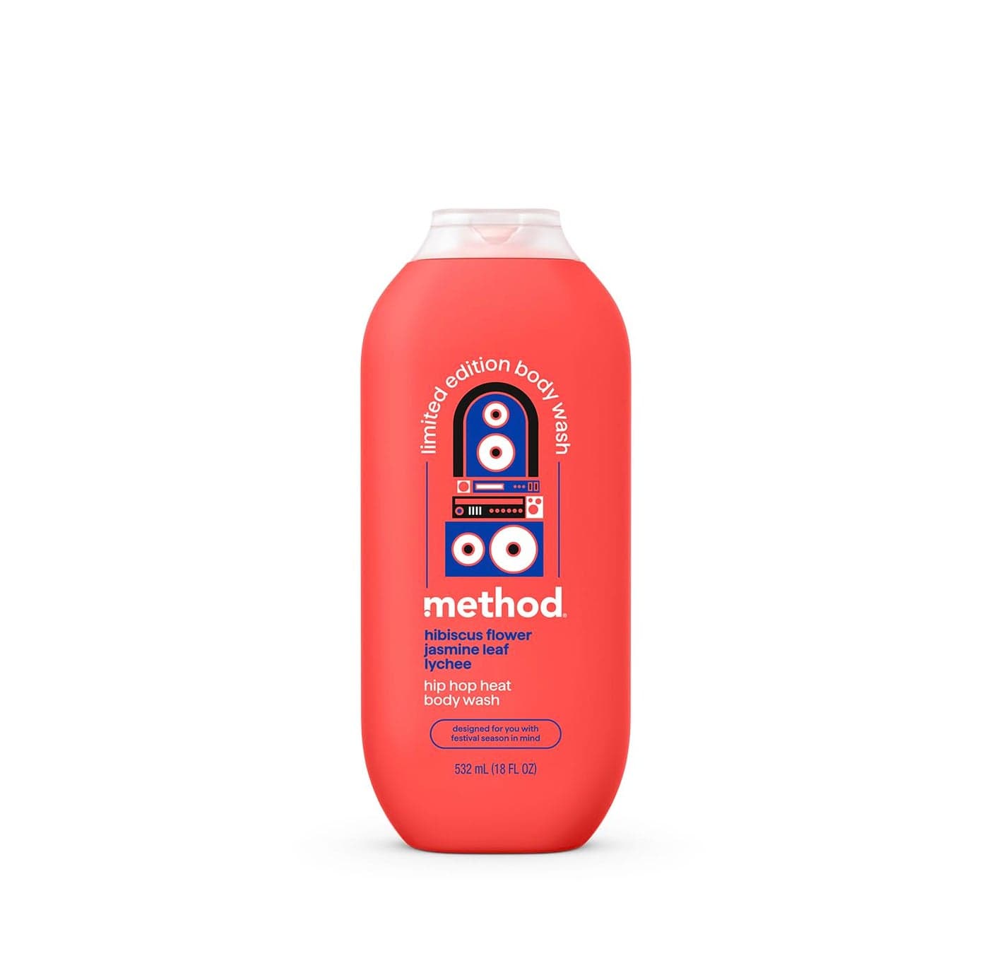 Method Limited Edition Body Wash Hip Hop Heat with notes of Hibiscus Jasmine Leaf and Lychee 18oz
