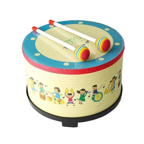Floor Tom Drum 10 inch Gathering Club Carnival Colorful Percussion Instrument with 2 Mallets Music Drum for Child Special Christmas Birthday Gift10 inch