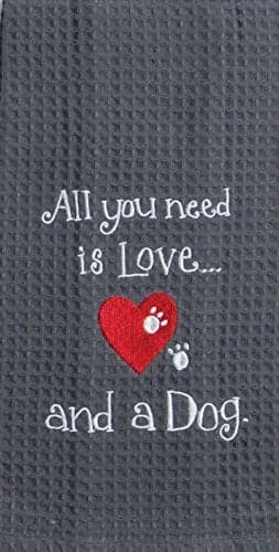 Kay Dee Designs Need Dog Love Embroidered Waffle Towel