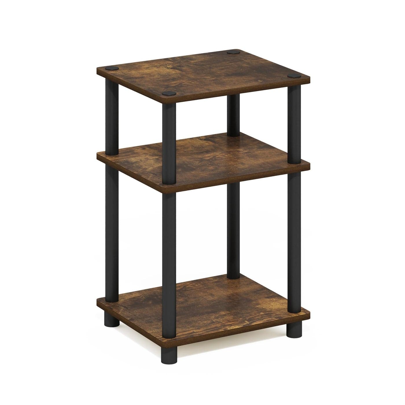 Furinno Just 3Tier TurnNTube End Table 1Pack Amber PineBlack