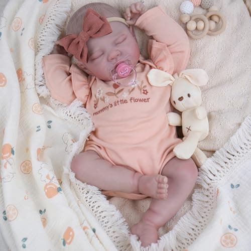 Milidool Realistic Reborn Baby Dolls Girl20 Inch Real Life Baby Doll with Poseable Soft Body Newborn Lifelike Baby Dolls with Accessories for 3 Years Old Kids Girls Gift Pretend Play Collection