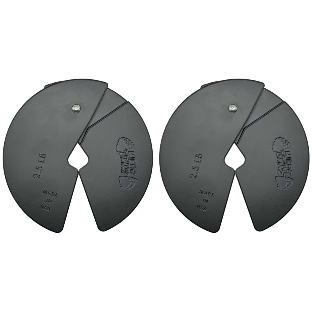 Micro Gainz Dumbbell Fractional 25 lb Weight Plate Ideal for Micro Loading Choose Color 2 Piece Fractional Weight Plates Designed for Dumbbell Training Made In USA Black