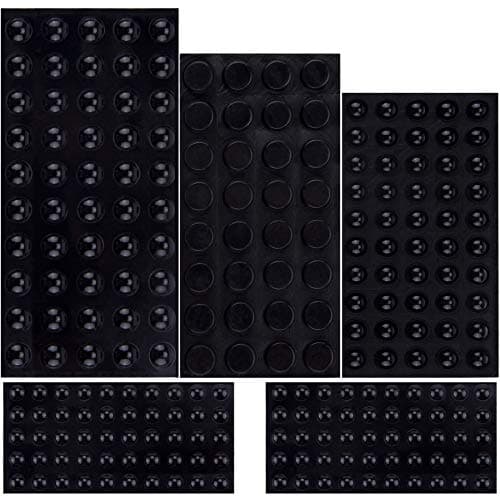 AUSTOR Rubber Feet Adhesive Bumper Pads Self Stick Furniture Buffer Pads for Doors, Cabinets, Drawers (Black)