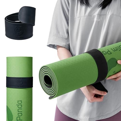 Slim Panda Yoga Mat Strap Slap Band, One Snap Keeps Mats Tightly Rolled, Heavy-Duty Clasp Fits Most Size Mats(24" L X 2" W, Mat Not Included)