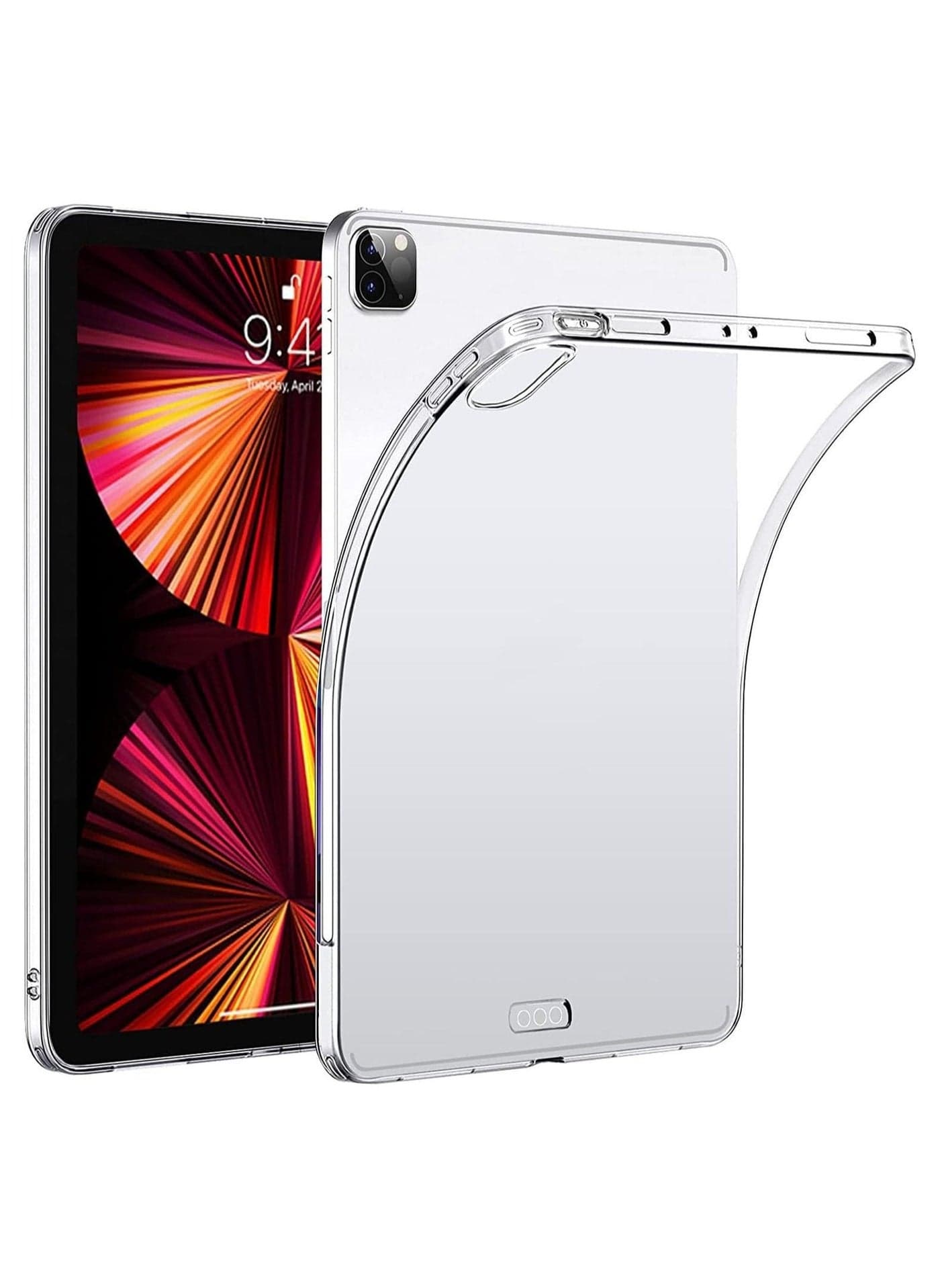TPU Crystal Clear Soft Shell Case Cover for iPad Pro 11 inch 2021 Back Cover Transparent.