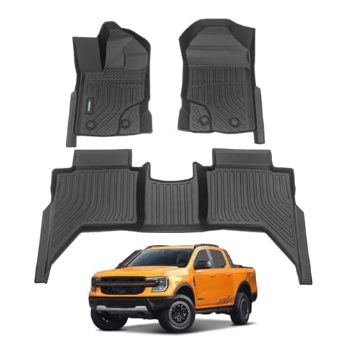 ANBINGO®Fit for Ford Ranger Floor Mats 2024-2019 (SuperCrew Cab), Car Mats for Ford Ranger All Weather Mat for Ranger Ford TPE Car Matt Rugs Ranger Rubber Trunk Carpet for Ranger