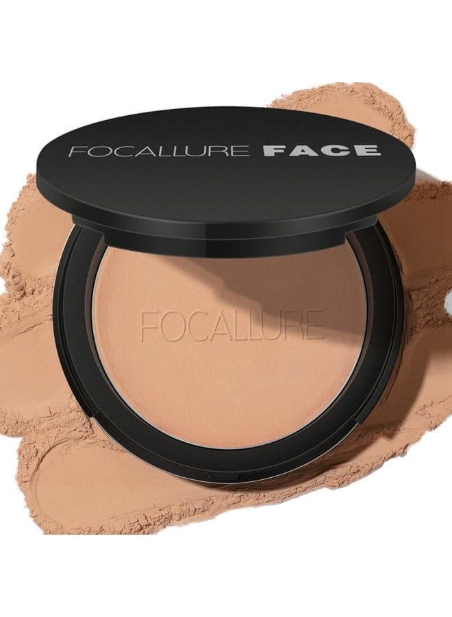 Flawless Pressed Powder, Control Shine & Smooth Complexion, Pressed Setting Powder Foundation Makeup, Portable Face Powder Compact, Long-Lasting Matte Finish, Wheat