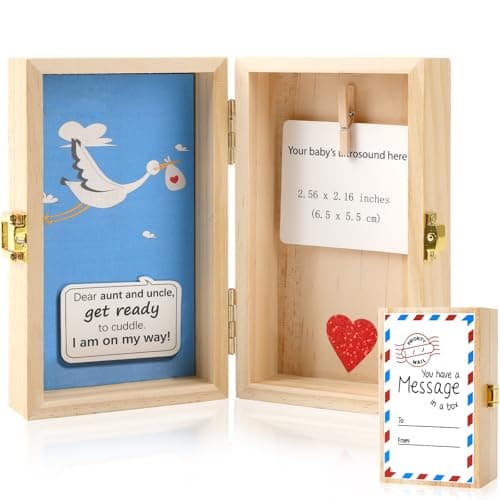 JULEASEL Pregnancy Announcement Keepsake Box with Ultrasound Holder Pregnancy Reveal to Parents Grandparents Aunt Uncle Personalized Baby Announcement Surprise Gift Ideas