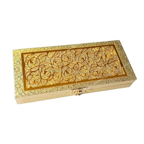 SHAKTISM Decorative and Attractive Cash Box With Clip Lock, Shagun, Jewellery, Money Envelop Wedding, Gift Box, (Pack of 1Pc) (Golden-Random-Design)