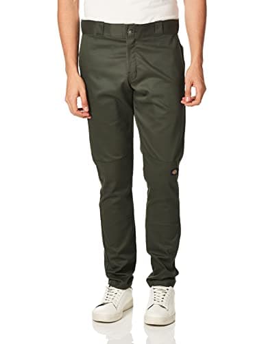 Dickies mens Skinnystraight Double Knee Work Pants Olive Green 32W x 32L US