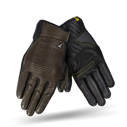 SHIMA Blake Gloves Motorcycle Gloves Men Leather Summer Biker Armoured Protectors Motorbike Perforated Ventilated Reinforced Motorsport Glove Street Motorbikes (Mens, Brown, S)