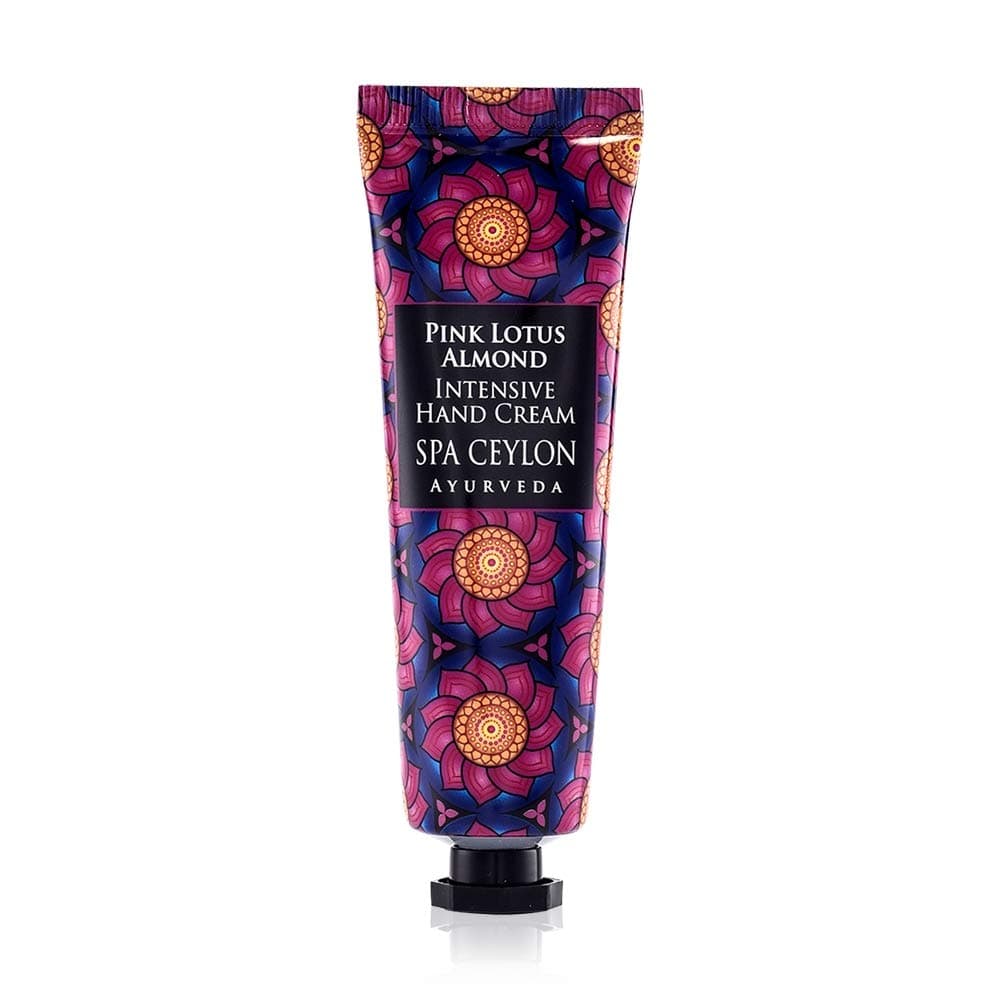 SPA CEYLON PINK LOTUS ALMOND Intensive Hand Cream | Natural Soothing Treatment | Hydrate | Vitamin Rich | Moisturize | Pink Lotus | 100% Vegetarian | Suitable for all skin types