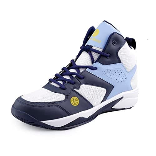 Bacca Bucci Men's Wager Basketball Shoes With Natural Rubber Sole & Breathable Upper, 11 UK - Blue/White (Set Of 1 Pair)