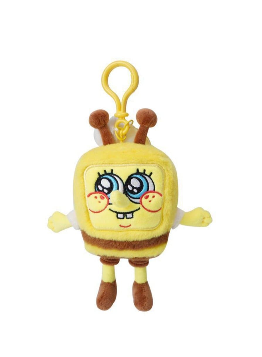 SpongeBob SquarePants Animation Peripheral Plush Pendant Toy Collection Cartoon Key Pendant Bag Ornaments (11 cm SpongeBob SquarePants Bee Pendant)