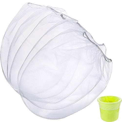 Paint Strainer Bags White Fine Mesh Filters Bag Bucket Elastic Opening Strainer Bags Hydroponic Paint Filter Bag for Paint Gardening (30 Pieces, 5 Gallon)