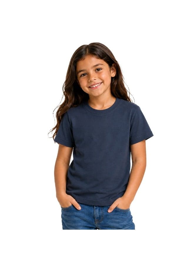 Printshop4me Kids Round Neck Girls T Shirt 170 GSM Pure Cotton Basic Colors