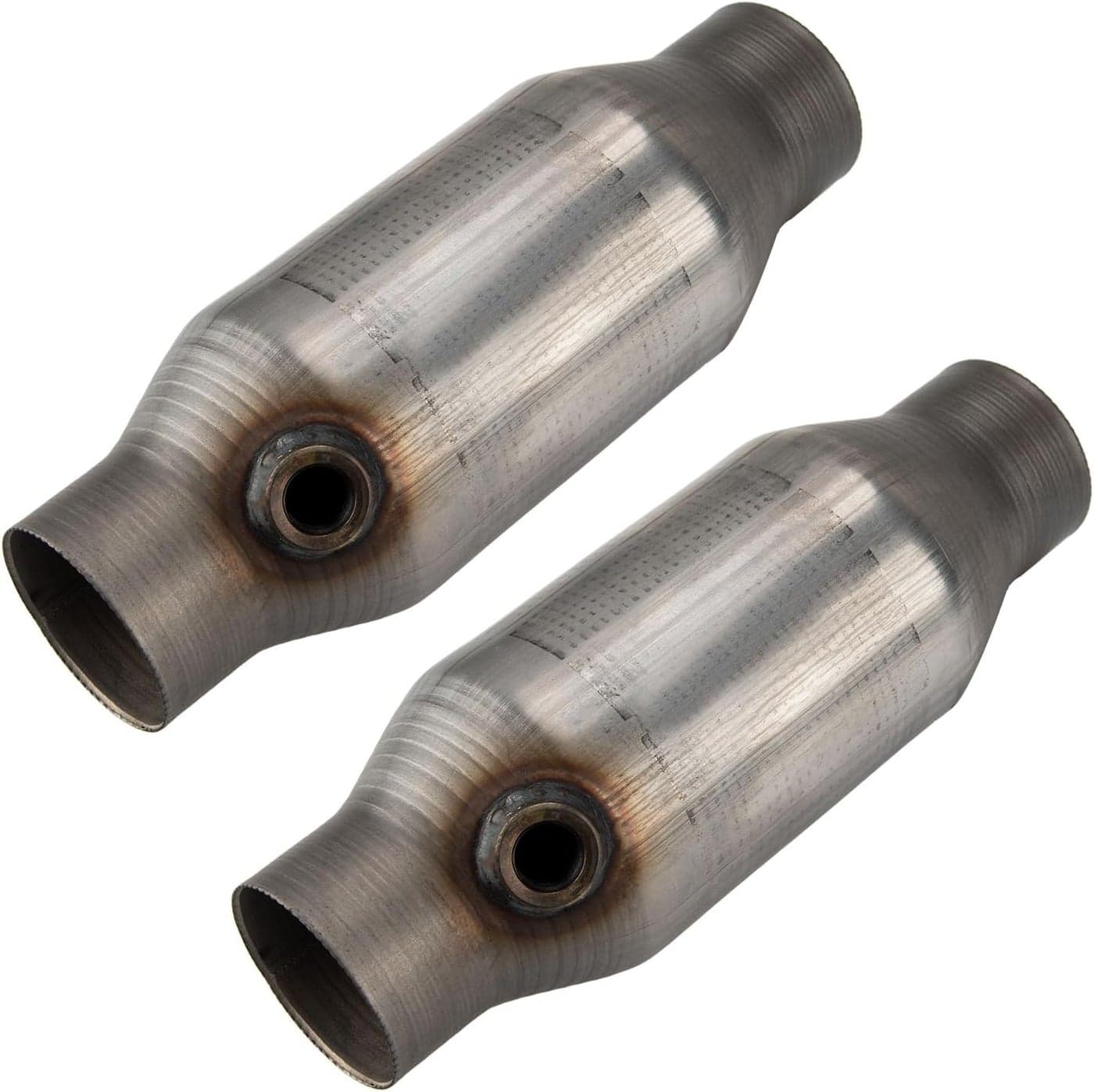 KAC Universal High Flow Catalytic Converters - 2.5" Inlet/Outlet, Direct-Fit, 2PCS