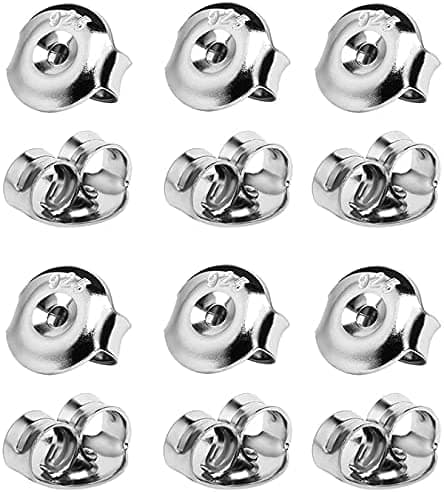 DELECOE 14K Gold Plated Earring Backs Replacements 925 Sterling Silver Hypoallergenic Secure Gold Earring Backs Locking for Studs Earrings