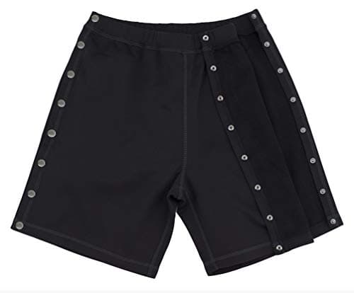 Post Surgery Tearaway Shorts - Men's - Women's - Unisex Sizing (Black, XXX-Large)