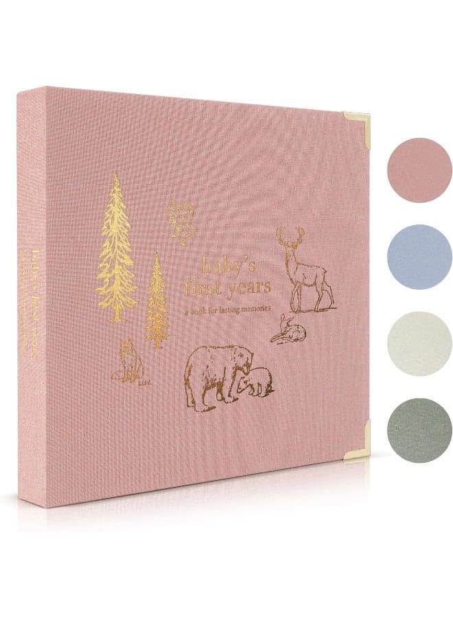 ZICOTO Keepsake Baby Memory Book for Boys and Girls – Timeless First 5 Year Baby Book – Pink Baby Girl Journal Scrapbook or Photo Album - A Milestone Book to Record Every Event from Birth to Age 5