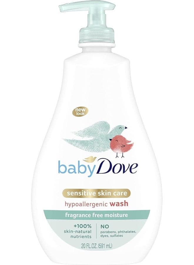 Baby Dove Sensitive Moisture Tip to Toe Wash and Shampoo 20 oz, Pack of 4