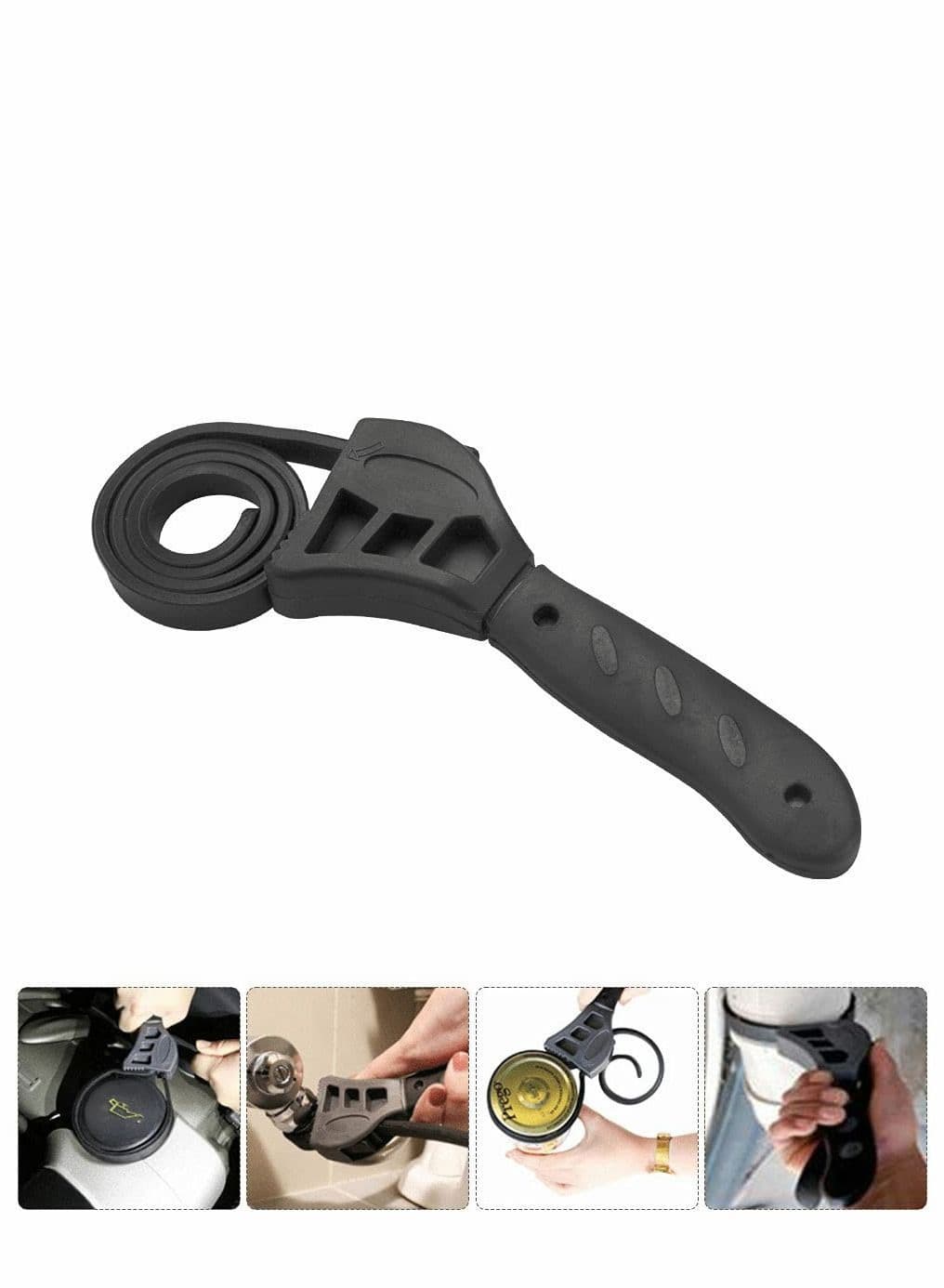 Rubber Strap Wrench, 50cm Adjustable Plumbing Wrench for Mechanics, Plumbers