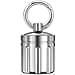 MEECN Waterproof Pill Organizer Stainless Steel Keychain Portable Pill Container Single Chamber Box Outdoor Camping Size 12 x 12 x 165 inches