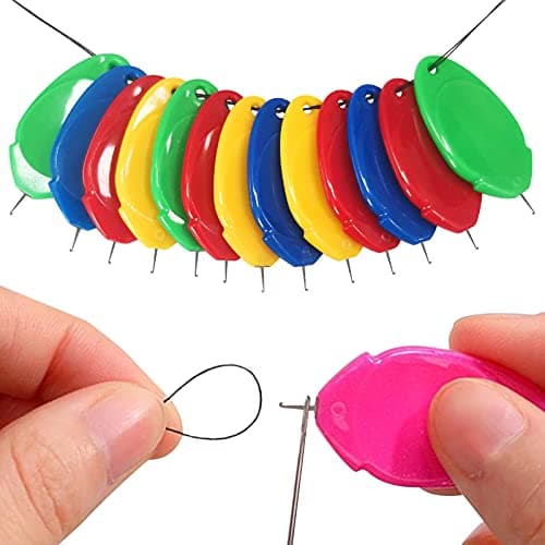 Needle Threaders TOOVREN Needle Threader Tool Needle Threaders for Hand Sewing with Clear Box Simple Needle Threader Great for Needle Work Sewing Machine Embroidery CrossStitch 5 Colors Random