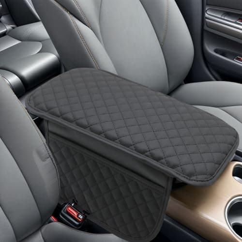KAELTHAS Comfortable Car Center Console Cushion Armrest Dog Cat Paws Protect Cover NonSlip with 2 Storage Bags for Cars SUVs CUVs Interior Accessories Black Long Narrow