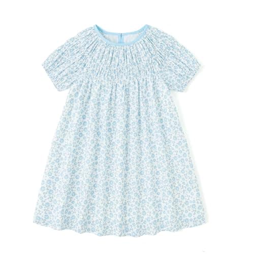 Simplee kids Baby Toddler Girls Fresh Floral Dress Toddler Girls Ruffled Casual Light Blue Dress Playwear Sundress for Summer 2T