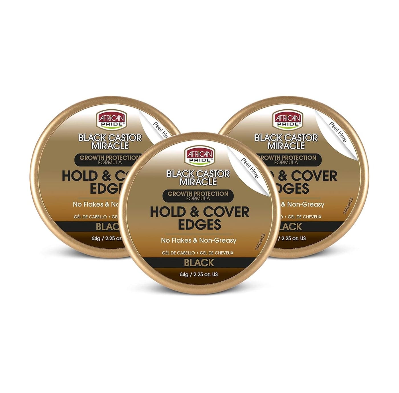 African Pride Miracle Hold Cover Edges Slicks Edges Fills Thinning Areas With Black Castor Coconut Oil 225 oz 3 Pack