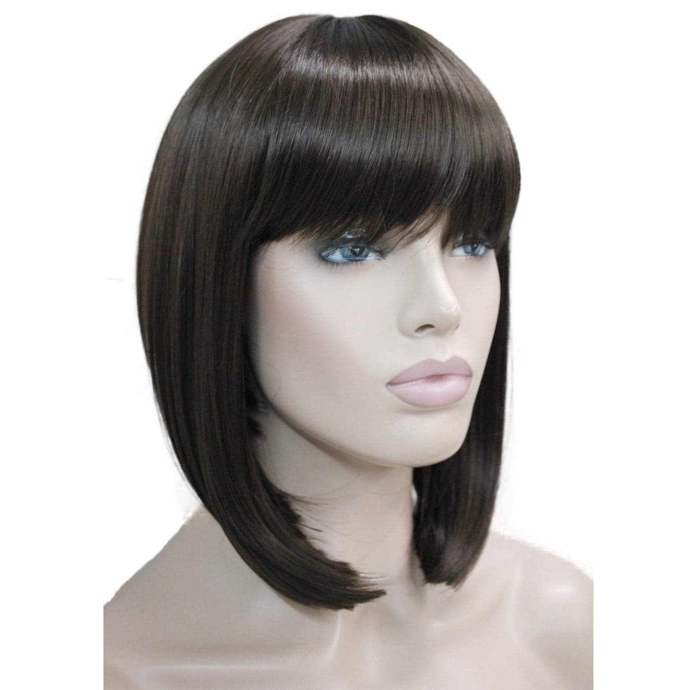 Lydell 10 Short Straight Bob Wigs No Part Full Synthetic Hair Wig Chestnut Brown