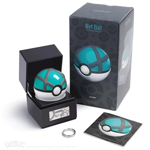 The Wand Company Original Poké Ball Authentic Replica - Realistic, Electronic, Die-Cast Poké Ball with Display Case Light Features – Officially Licensed by Pokémon