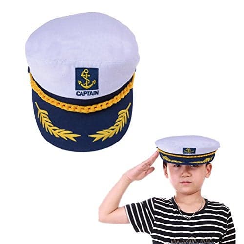 Welecom Sailor Captain Hat Embroidery Boat Ship Sailor Hats Adjustable Navy Hat Children