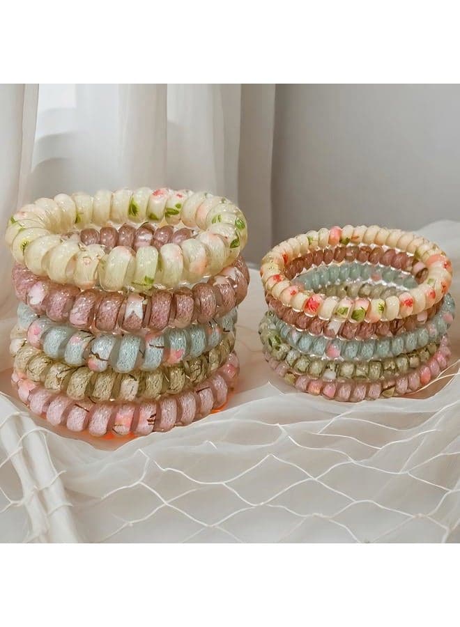 10 Pcs Spiral Hair Ties for Women,Spiral Coils for Thick and Thin Hair,Coil Hair Ties,Hair Elastics No Damage,Hair Bands,Thick Hair Ties SP-5