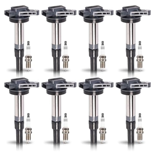 ENA 8 Ignition Coil Pack and Iridium Spark Plug Compatible with Jaguar S-Type Super Vanden Plas XF XJ8 XJR XK XK8 XKR Range Rover 2004 2005 2006 2007 2008 2009 2010 4.2 4.4 Replacement for UF519 7090