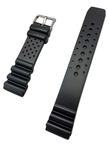 NewLife 22mm Black Rubber PVC Material Watchband | Thick, Comfortable, and Durable Replacement Wrist Watchstrap that brings to Any Watch for Men and Women