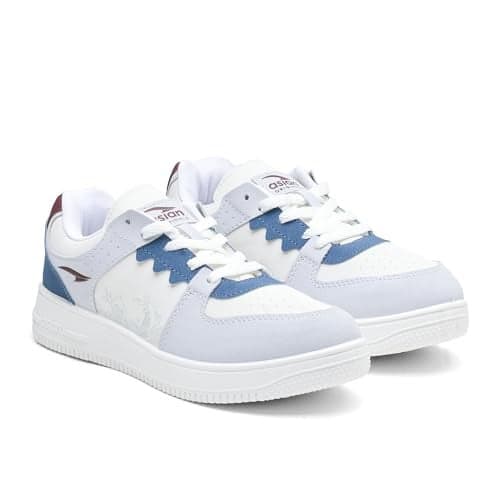 ASIAN Men THUNDER-07 Stylish Casual Mid Top Sneaker and Trendy Shoes with Laces for Men & Boys, Perfect, College, Parties and Outings, Lightweight, Comfortable, and Durable for All-Day Use( OFFWHTSKY )-UK 8