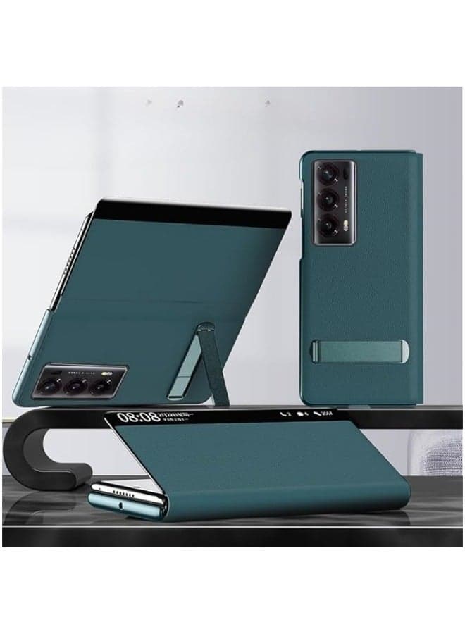 Compatible with Huawei Honor Magic V2 5g Case Luxury Premium Leather Smart Touch Silde Window View Flip Cover with Bracket for Honor Magic V2