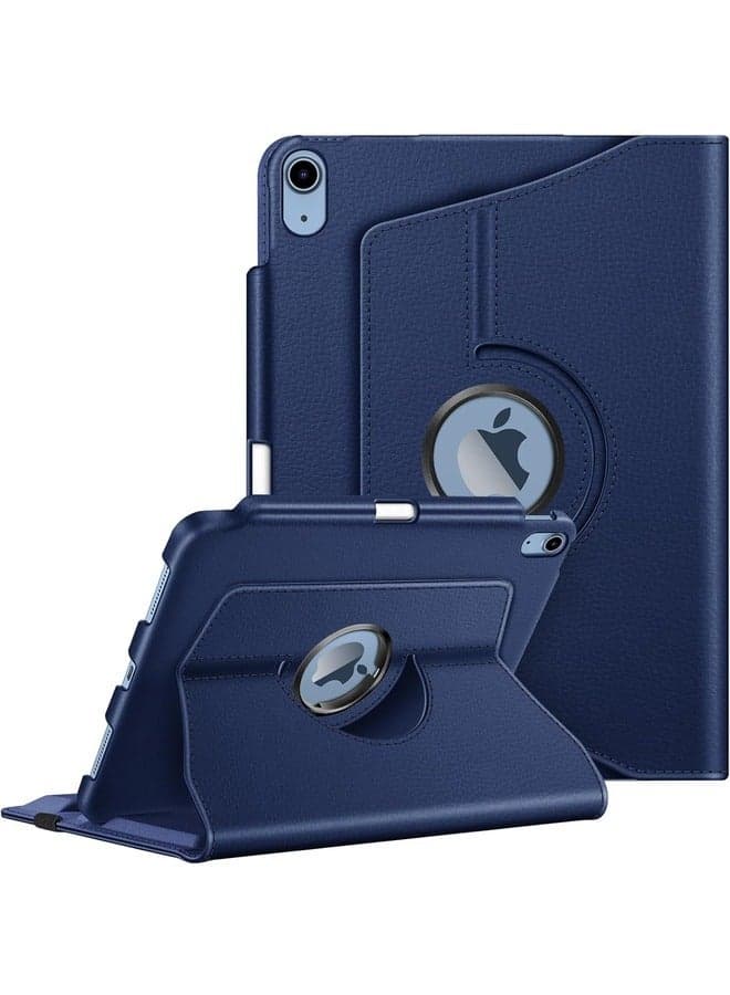 Navy Blue 360-Degree Rotating Case for iPad Air 5th/4th Gen (10.9") with Pencil Holder & Auto Sleep/Wake