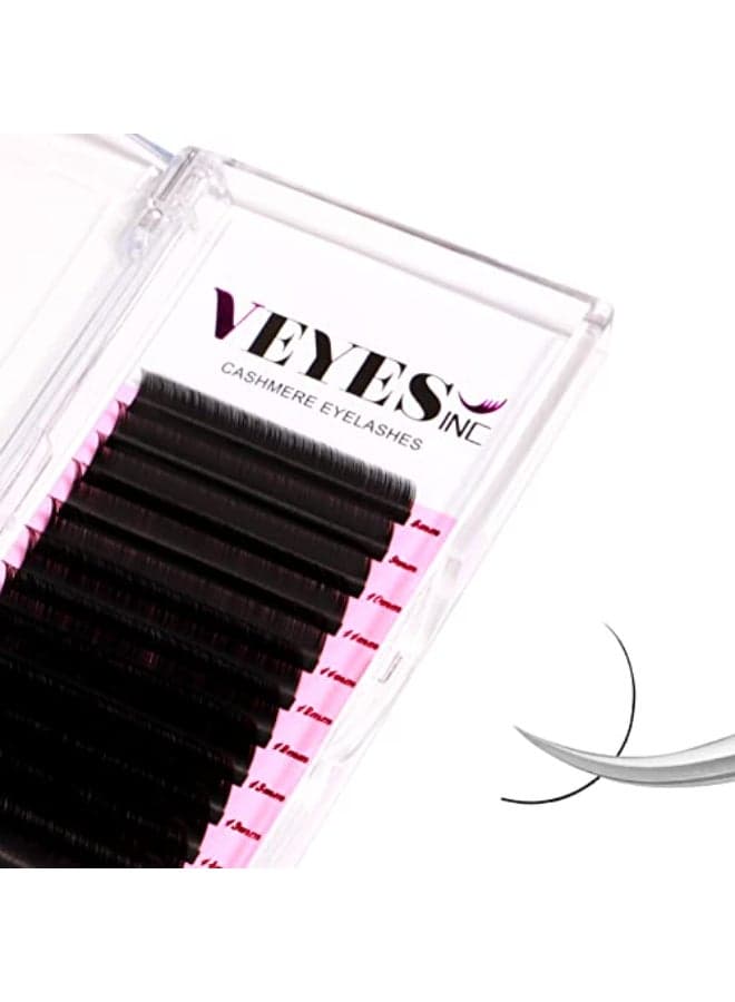 VEYES INC Cashmere Volume Lash Extensions C CC D DD LD L B J M Curl 003020 thickness 525mm Super Matte Black Individual Eyelashes Tray Professional Supplies for Lash Techs 007 D 15mm