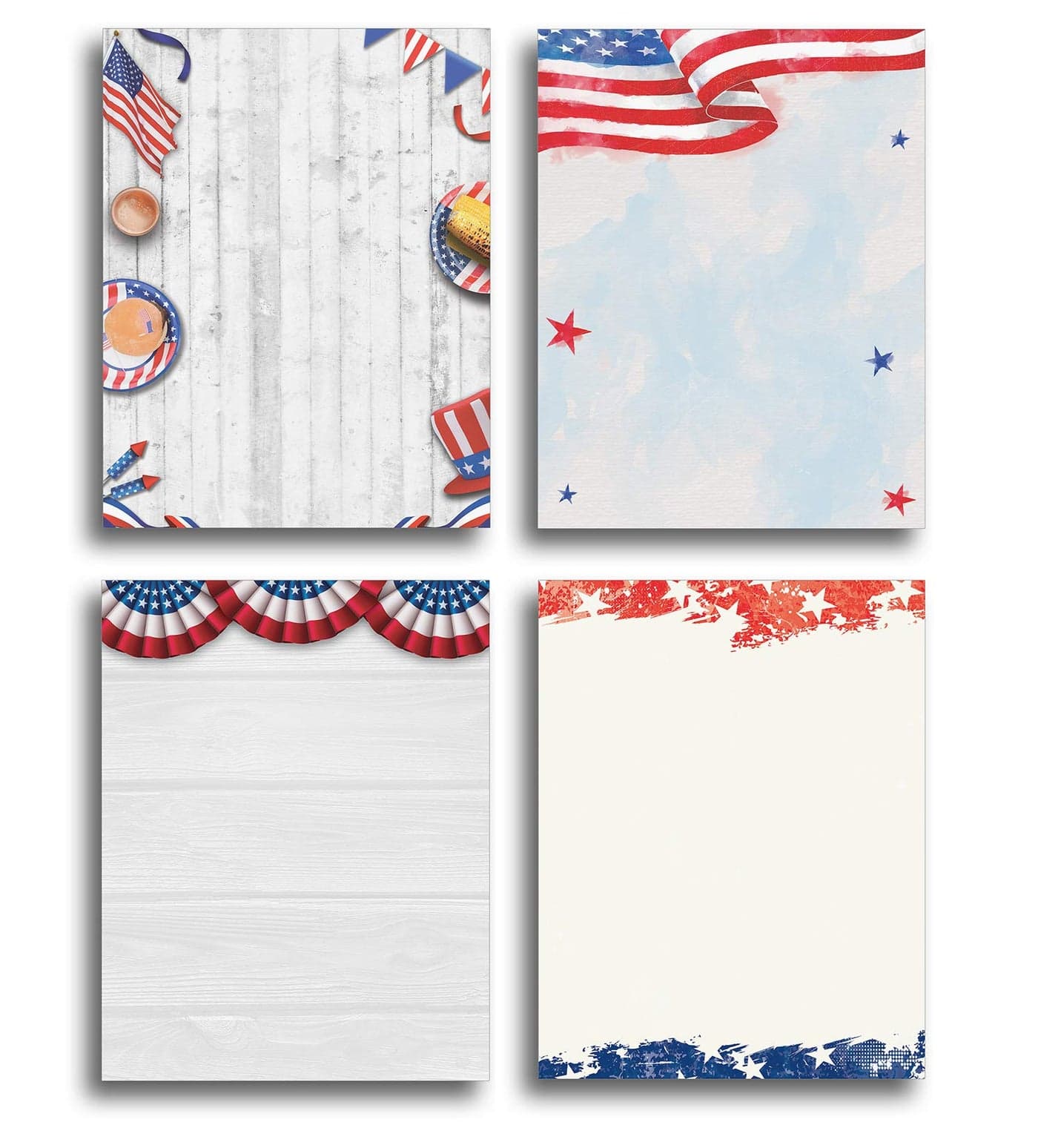 American Patriotic Stationery Printer Paper Variety Pack 80 Sheets