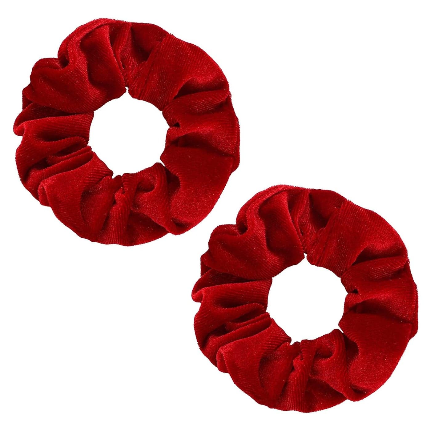 WLLHYF 2 Pcs Red Velvet Hair Scrunchies Large Size Hair Bands Cute Rope Elastic Ties for Girls Women Valentines Day Gifts Wristband Ponytail Holders Hair Accessories Red