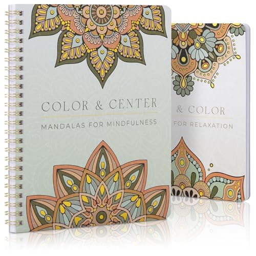Beautiful Adult Coloring Book Set of 2 for Relaxation Mandala Coloring Books with Inspirational Quotes Making it a Great Gift Perfect StressRelieving Books Fun to Color for Women