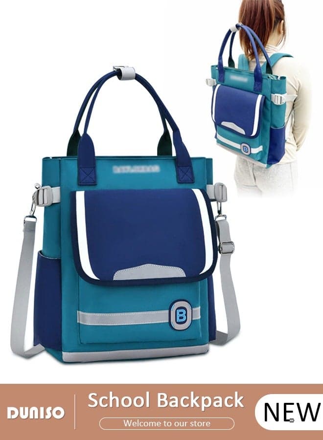 Oxford Cloth 3 Layers Primary School Kids Backpack,Portable Multifunctional Book Bag With Adujustable Strap,Waterproof Large Capacity Lightweight School Book Bag with Reflective Strips and Bottle Side Pockets for Aged 7-15 Boys,Suitable for Outing And School
