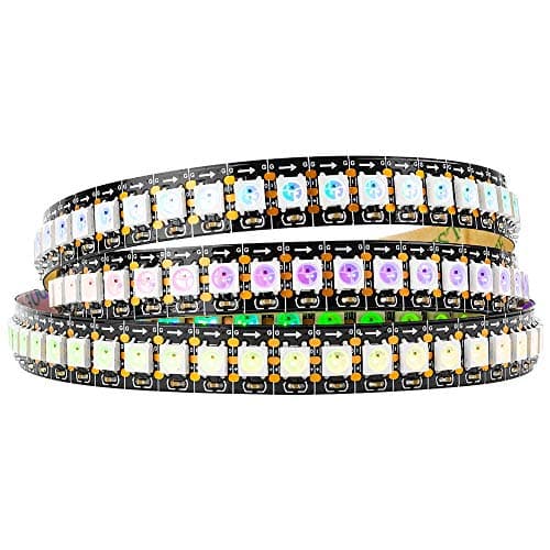 BTF-LIGHTING WS2812B IC RGB 5050SMD Pure Gold Individual Addressable LED Strip 3.28FT 144LED 144Pixel/m Flexible Full Color IP30 DC5V for DIY Chasing Color Project(No Adapter or Controller)