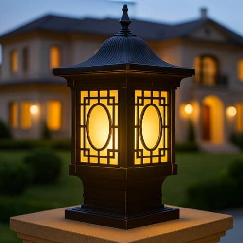 GIGAWATTS 1267 Outdoor Gate Light – 101% Rust & Waterproof Die-Casting Aluminium Exterior Piller Lamp Base Mount for Garden, Boundary Walls & Home Entrances (B22 Holder, Bulb Not Included, Black)